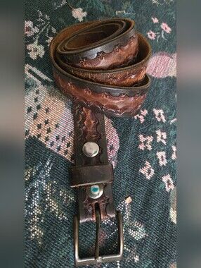 Tooled Leather Belt